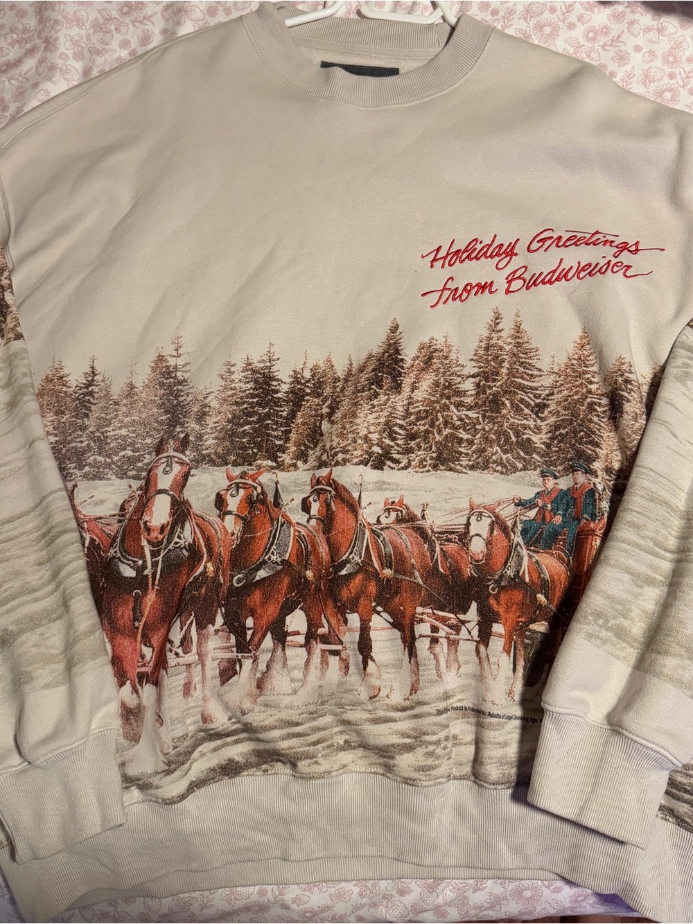 Abercrombie & Fitch Budweiser Holiday Crewneck Sweatshirt